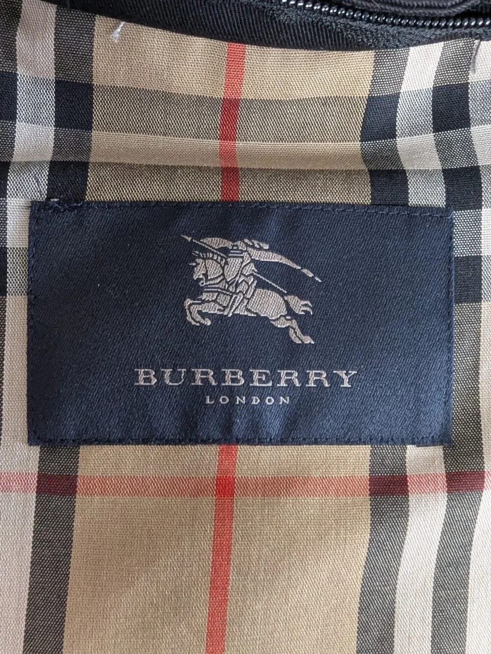 Burberry Classic Check Lined Jacket in Black & Beige, Black and Red Lining - Picture 11 of 15